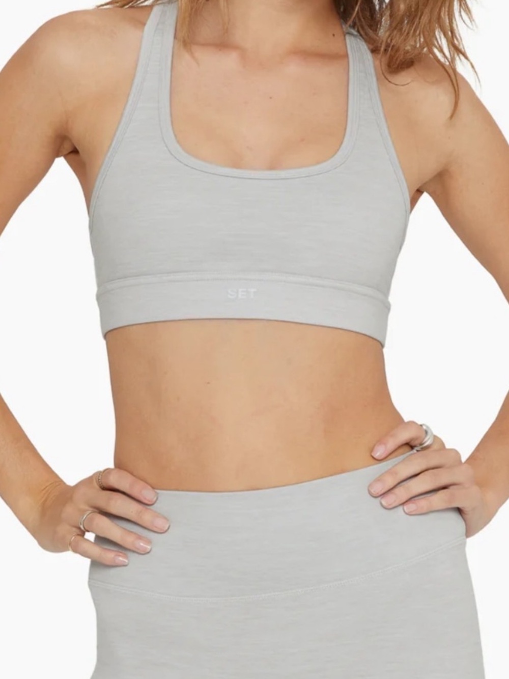 SET ACTIVE Cloudform - Light Gray Sports Bra - Size Medium - Cloud Staple Bra